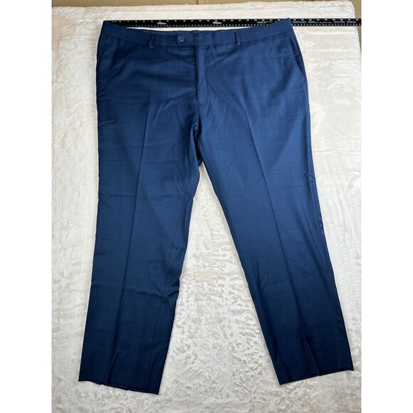 Linea Uomo Blue Dress Pants Waist: 47 Inseam: 37 70% Wool 27% Poly 2% Spandex - Picture 1 of 4